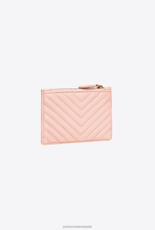 posete | suport card cu fermoar cu model chevron Pinko roz praf-aur antic B0D081164