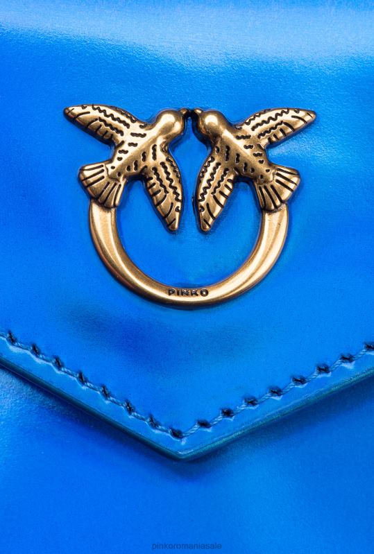 posete | suport pentru carduri plat iridescent galleria Pinko albastru irizat-aur antic B0D081169