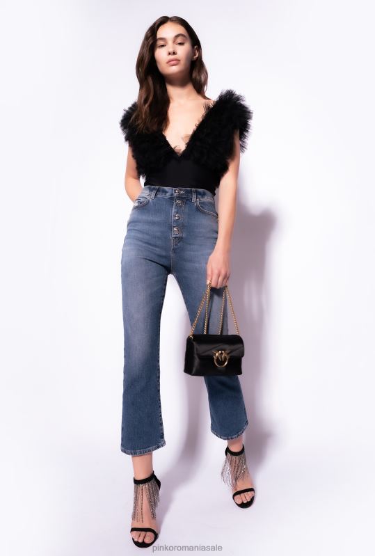 blugi | blugi bootcut cu nasturi mixti Pinko spalare medie usoara B0D08857