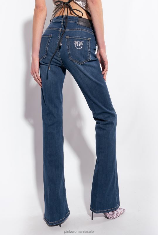 blugi | blugi evazați din denim super-stretch Pinko spălare mijlocie închisă B0D08869