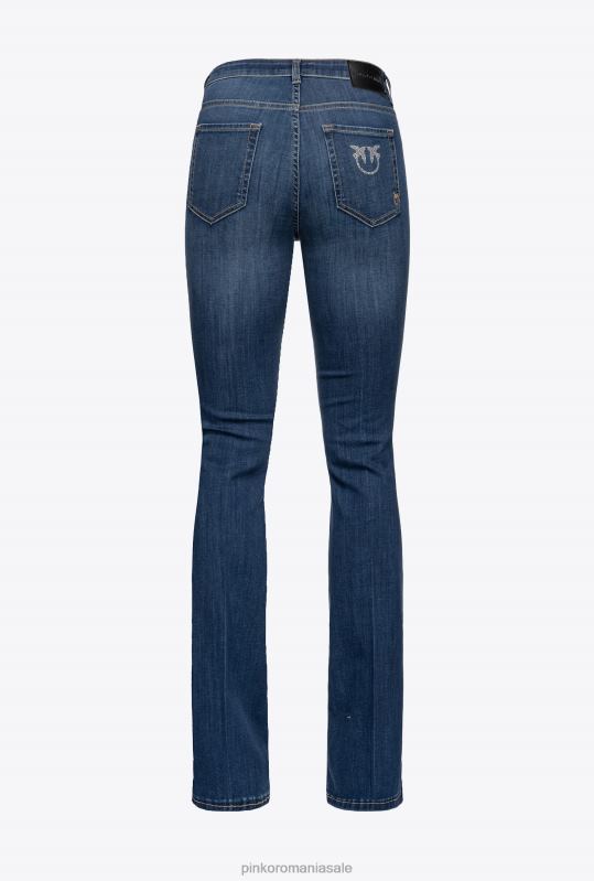 blugi | blugi evazați din denim super-stretch Pinko spălare mijlocie închisă B0D08869