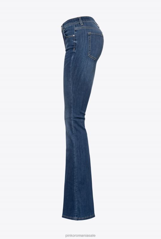blugi | blugi evazați din denim super-stretch Pinko spălare mijlocie închisă B0D08869