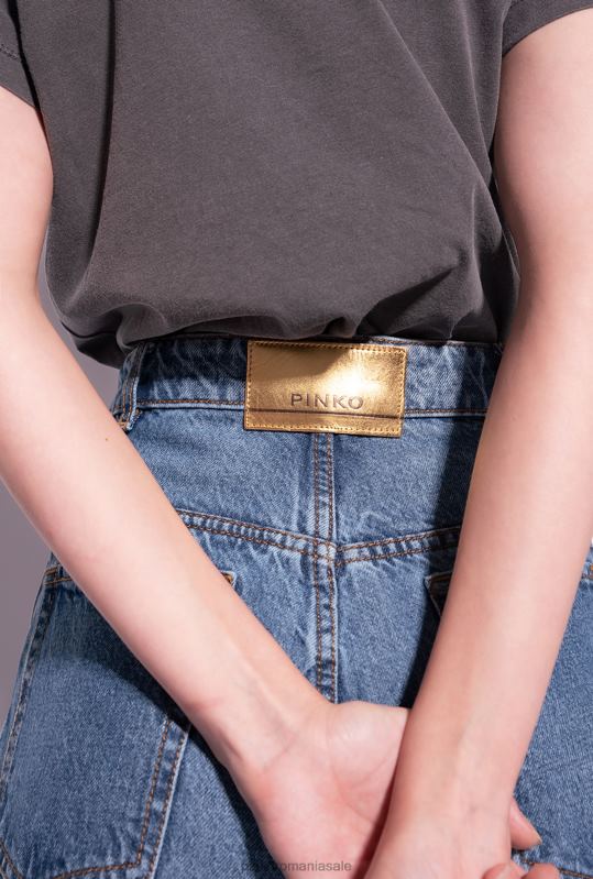 blugi | blugi largi cu nasturi bijuterii Pinko dolp. albastru portelan B0D08866