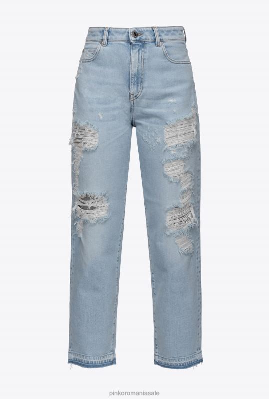 blugi | blugi mom-fit distressed Pinko spălare ușoară cu înălbitor B0D08852