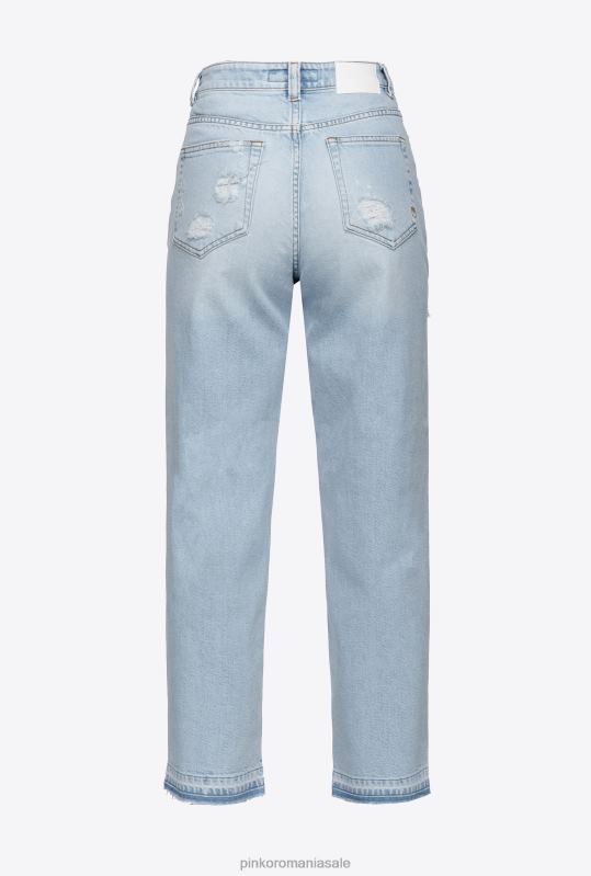 blugi | blugi mom-fit distressed Pinko spălare ușoară cu înălbitor B0D08852