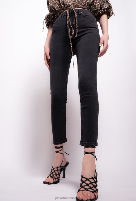 blugi | blugi skinny cu centură de păsări de dragoste Pinko limuzina neagră B0D08891