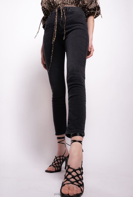 blugi | blugi skinny cu centură de păsări de dragoste Pinko limuzina neagră B0D08891