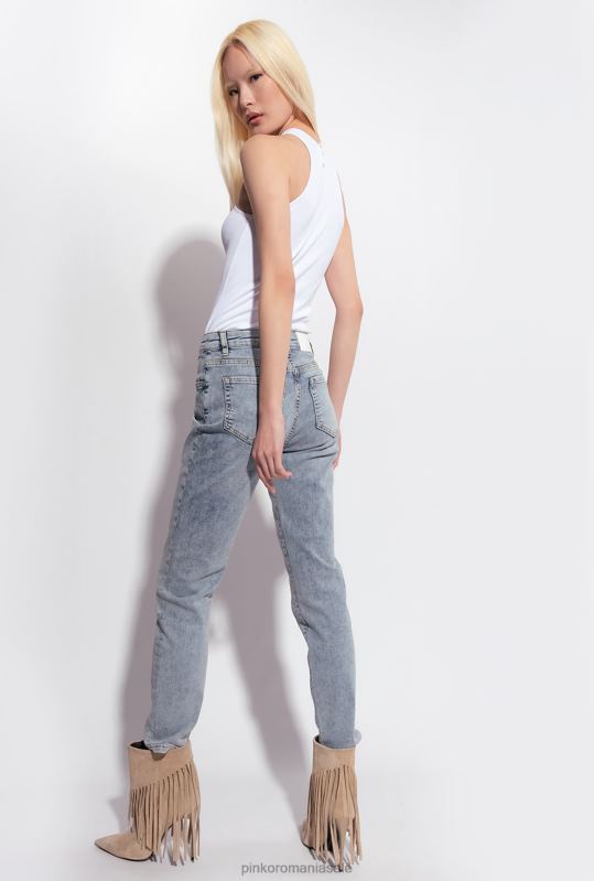 blugi | blugi skinny din denim pudrat elastic cu aspect uzat Pinko spălare galbenă B0D08871
