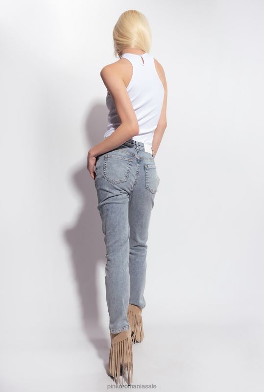 blugi | blugi skinny din denim pudrat elastic cu aspect uzat Pinko spălare galbenă B0D08871