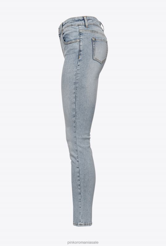 blugi | blugi skinny din denim pudrat elastic cu aspect uzat Pinko spălare galbenă B0D08871