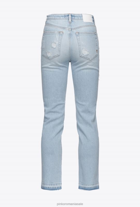 blugi | blugi subțiri din denim cu detalii rupturi Pinko spălare ușoară cu înălbitor B0D08893