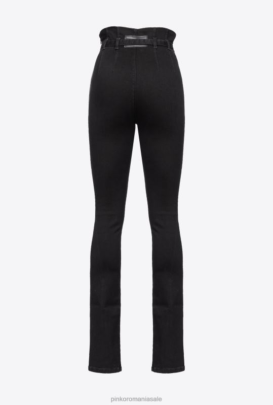 blugi | jeggings slim-fit cu crapatură la tiv Pinko limuzina neagră B0D08722