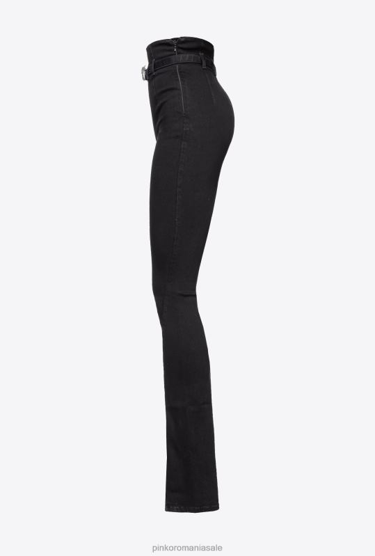 blugi | jeggings slim-fit cu crapatură la tiv Pinko limuzina neagră B0D08722