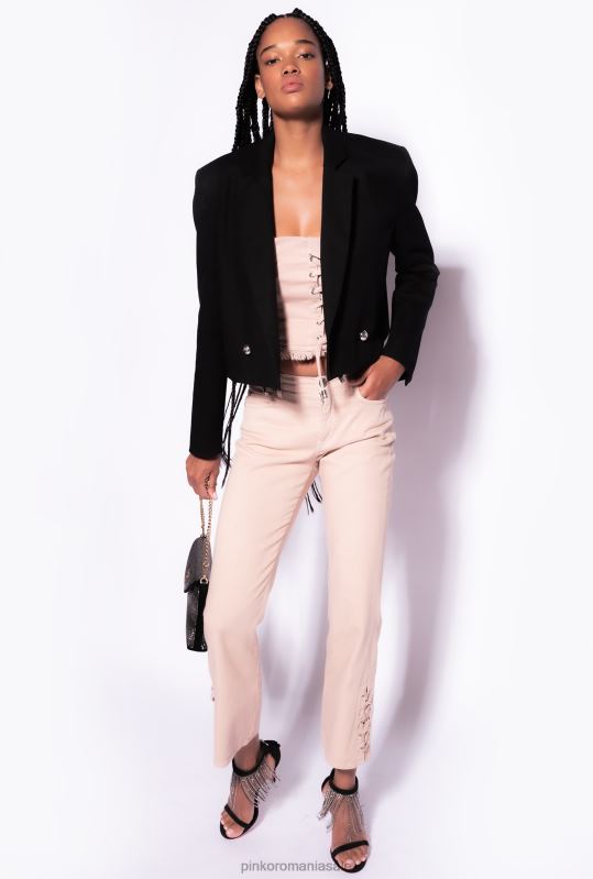 blugi | pantaloni bootcut cu șireturi în partea de jos Pinko rugby bej B0D08816