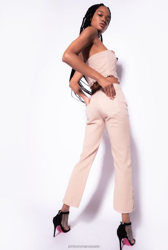 blugi | pantaloni bootcut cu șireturi în partea de jos Pinko rugby bej B0D08816