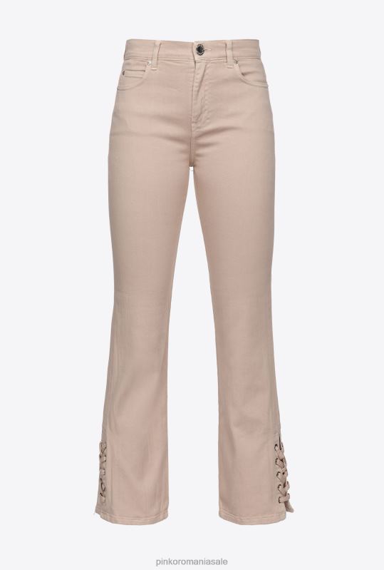 blugi | pantaloni bootcut cu șireturi în partea de jos Pinko rugby bej B0D08816