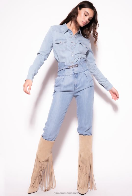 blugi | pantaloni bustieră din twill lyocell Pinko spalare usoara B0D08861