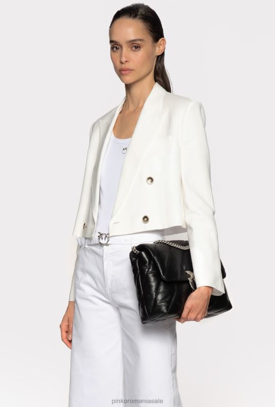 blugi | pantaloni evazati cu centura Pinko alb strălucitor B0D08793