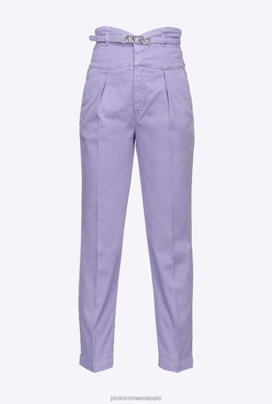 blugi | pantaloni in stil bustiera cu centura Pinko Violet B0D08859