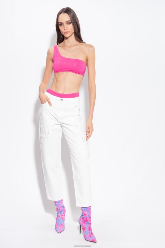 blugi | pantaloni învechiți pentru mom-fit Pinko alb strălucitor B0D08873