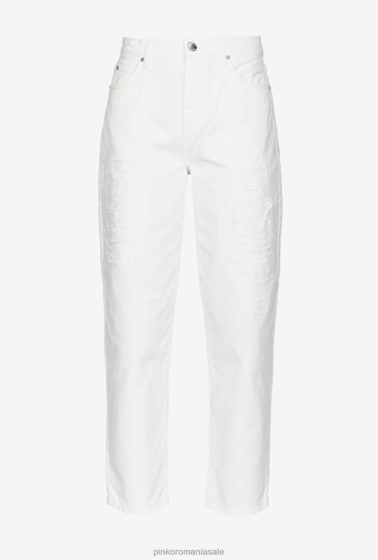 blugi | pantaloni învechiți pentru mom-fit Pinko alb strălucitor B0D08873