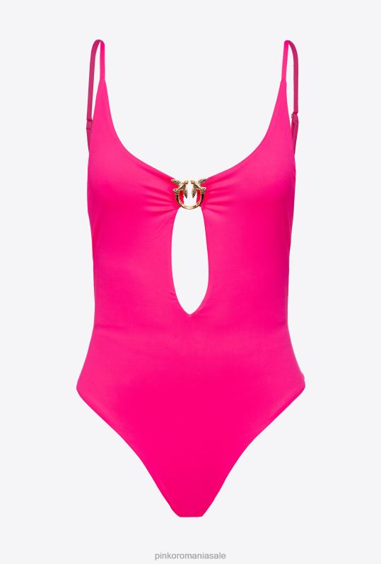 costume de baie | Costum de baie dintr-o singură piesă cu cataramă păsări de dragoste Pinko violet fucsia B0D08928