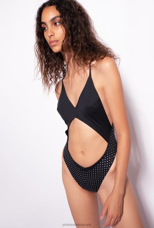 costume de baie | Costum de baie dintr-o singură piesă cu strasuri Pinko negru/cristal B0D08933