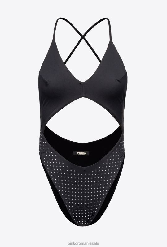 costume de baie | Costum de baie dintr-o singură piesă cu strasuri Pinko negru/cristal B0D08933