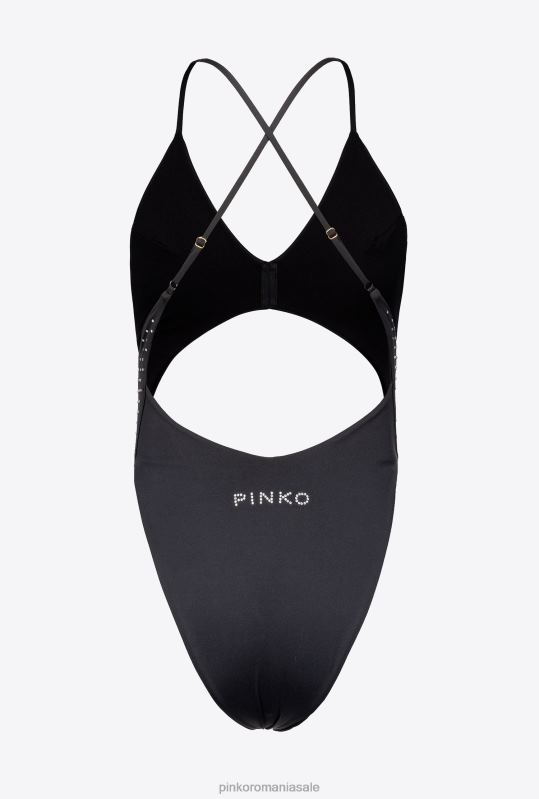 costume de baie | Costum de baie dintr-o singură piesă cu strasuri Pinko negru/cristal B0D08933