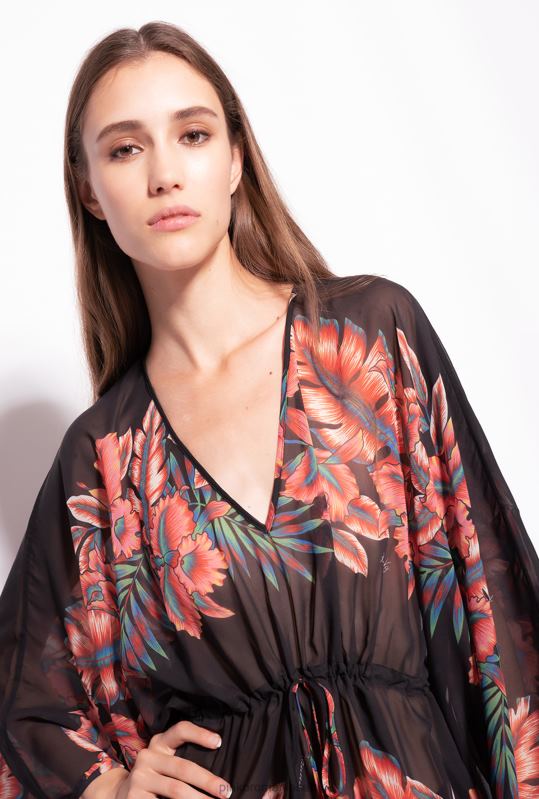 costume de baie | caftan cu imprimeu floral Pinko multi. roșu/negru B0D08955
