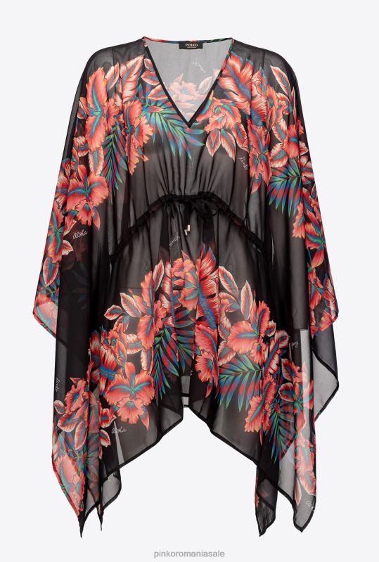 costume de baie | caftan cu imprimeu floral Pinko multi. roșu/negru B0D08955