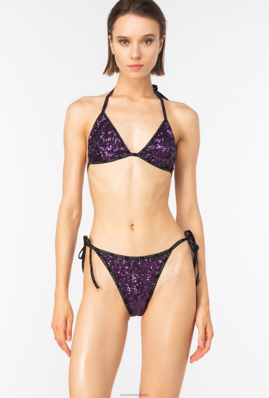 costume de baie | fund de bikini complet cu paiete Pinko violet intens B0D08947