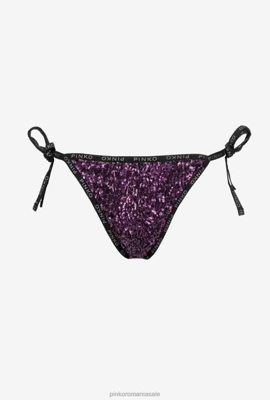 costume de baie | fund de bikini complet cu paiete Pinko violet intens B0D08947