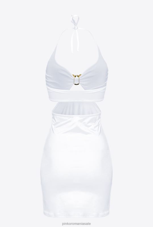 costume de baie | rochie mini cu cataramă păsări de dragoste Pinko alb strălucitor B0D08207