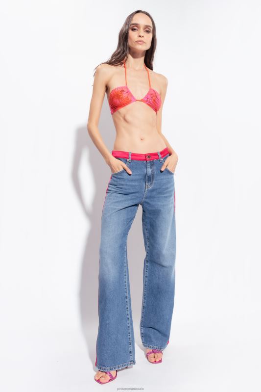 costume de baie | top de bikini floral cu strasuri Pinko mult.roz/portocaliu B0D08945