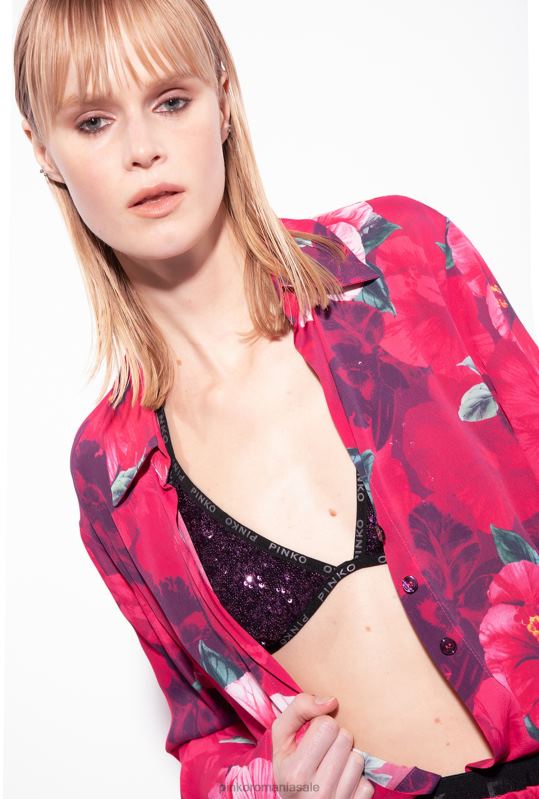 costume de baie | top de bikini triunghi cu paiete Pinko violet intens B0D08946