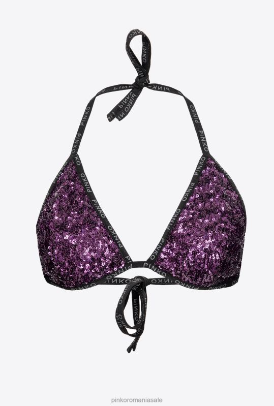 costume de baie | top de bikini triunghi cu paiete Pinko violet intens B0D08946
