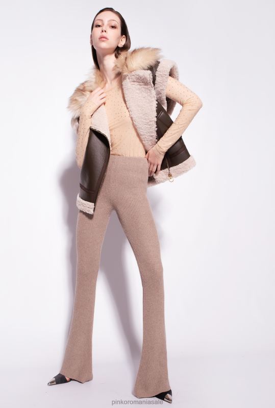 lenjerie | pulover complet cu strasuri Pinko migdal bej-mat B0D08482