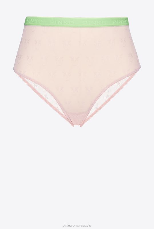 lenjerie | slip din dantelă cu talie înaltă Pinko roz/verde B0D08960