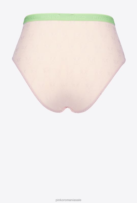 lenjerie | slip din dantelă cu talie înaltă Pinko roz/verde B0D08960