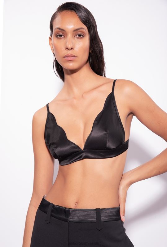 lenjerie | sutien din satin Pinko limuzina neagră B0D08956