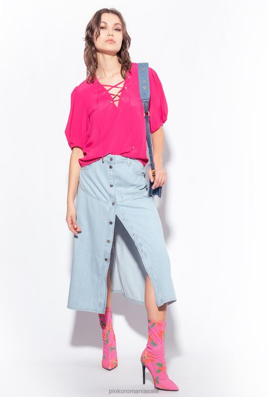 fuste lungi | fustă maxi din denim fluidă Pinko spalare usoara B0D08913