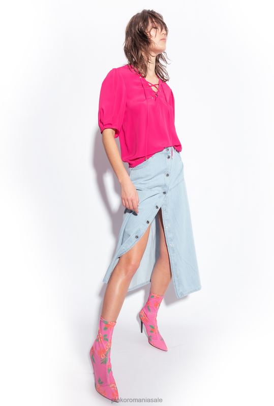 fuste lungi | fustă maxi din denim fluidă Pinko spalare usoara B0D08913