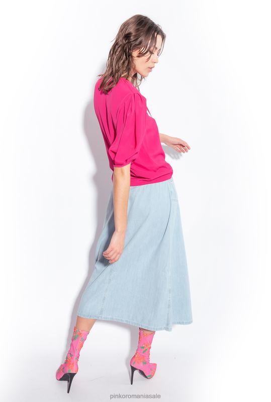 fuste lungi | fustă maxi din denim fluidă Pinko spalare usoara B0D08913