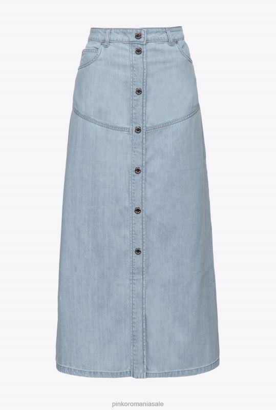 fuste lungi | fustă maxi din denim fluidă Pinko spalare usoara B0D08913