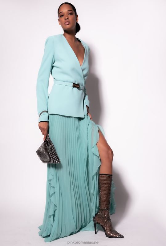 fuste lungi | fusta de sifon plisata Pinko albastru nil B0D08905