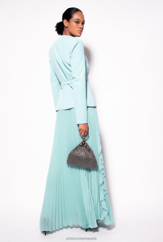 fuste lungi | fusta de sifon plisata Pinko albastru nil B0D08905