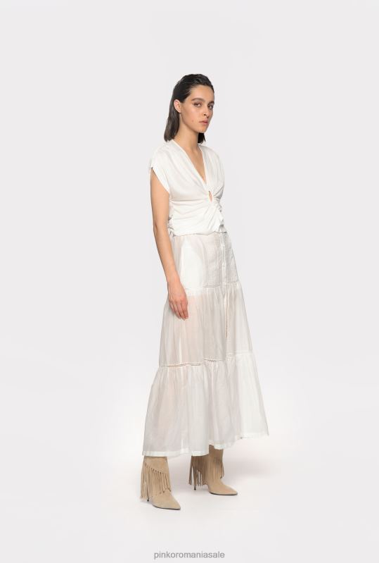 fuste lungi | fusta lunga de muselina Pinko alb pur B0D08918