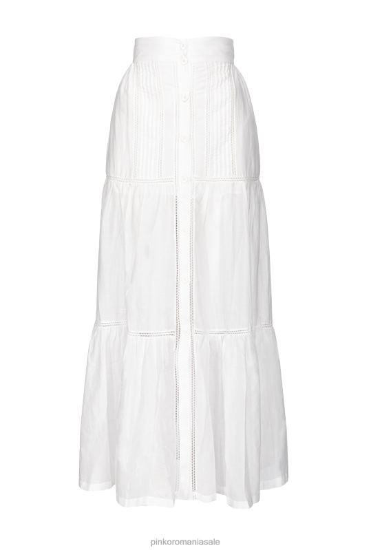 fuste lungi | fusta lunga de muselina Pinko alb pur B0D08918