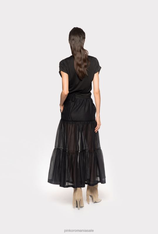 fuste lungi | fusta lunga de muselina Pinko limuzina neagră B0D08917